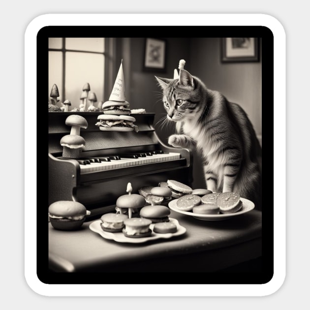 Cat plays 2024 piano for food